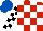 Red and White check, Black and White check sleeves, Royal Blue cap