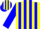 Yellow, Blue 'AB', Blue Stripes on Sleeves