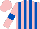 Pink and Royal Blue stripes, Pink sleeves, Royal Blue armlets, Pink cap