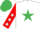 White, Emerald Green star, Red sleeves, White stars, Emerald Green cap