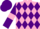 Pink and Purple diamonds, Purple sleeves, Pink armlets, Purple cap