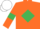 Orange, Emerald Green diamond and armlets, White cap