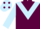 MAROON, LIGHT BLUE chevron and sleeves, LIGHT BLUE cap, MAROON spots
