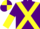 Purple, Yellow cross belts, halved sleeves, quartered cap