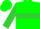 Hunter green, lime green emblem, lime green hoop on sleeves, hunter green cap