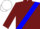 Burgundy, white and blue sash, white cap