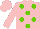 PINK, light green spots, pink sleeves & cap