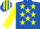 ROYAL BLUE, yellow stars, yellow sleeves, striped cap