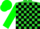 Lime Green and Black Blocks, Green Sleeves, Green Cap, Black Pompon