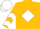 GOLD, white diamond belt, white chevrons on sleeves, white cap