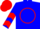 Blue, Red Circle and 'GVS', Red Chevrons on Sleeves, Blue and Red Cap