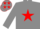 Grey, Red star and stars on cap