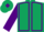 Dark Green, Purple seams, sleeves and diamond on cap