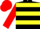 Black, Yellow hoops, Red sleeves and cap