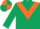 Dark Green, Orange chevron, quartered cap