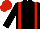 Black, red braces, red cap