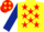 Yellow, red stars, dark blue sleeves