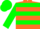 Orange, Two Green Hoops, Green Sleeves, Two Orange Hoops, Green Cap