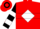 Red, Black 'SDG' on White Diamond Hoop