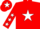 Red, White star, Red sleeves, White stars, Red cap, White star
