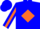 Blue, Blue 'P/P' on Orange Diamond, Orange Diamond Stripe on sleeves