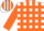 White, Burnt Orange Blocks, Burnt Orange Stripes on Sleeves