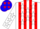 White and Blue Diagonal Halves, Red Stripes, White Stars