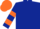 Dark Blue, Orange hooped sleeves, Orange cap