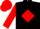 Black, Red diamond, sleeves and cap