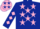 Dark Blue, Pink stars, diamonds on sleeves