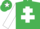 EMERALD GREEN, white cross of lorraine & sleeves, white star on cap