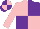 Pink and Purple quartered, Pink sleeves, quartered cap