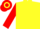 YELLOW, red sleeves, hooped cap