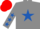 Grey, Royal Blue star, Grey sleeves, Royal Blue stars, Red cap