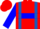 Red, Royal Blue Braces, Blue Hoop on Sleeves, Red Cap