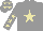 Grey, beige star, grey sleeves, beige stars and stars on cap