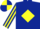 DARK BLUE, yellow diamond, striped sleeves, quartered cap