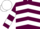 Maroon, White chevrons, hooped sleeves, White cap