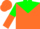 ORANGE, Green Yoke, Green and Orange Halved Sleeves