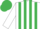 WHITE & EMERALD GREEN STRIPES, emerald green cap