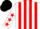 White and Red stripes, White sleeves, Red stars, Black cap