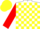 White and Yellow check, Red sleeves, Yellow cap