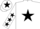 White, Black star, White sleeves, Black stars, White cap, Black star