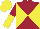 Maroon and Yellow diabolo, halved sleeves, Yellow cap