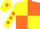 Yellow and Orange (quartered), Yellow sleeves, Orange diamonds, Yellow cap, Orange diamond