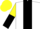 White, Black stripe, Yellow and Black halved sleeves, Yellow cap