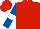 Red, Royal Blue sleeves, White armlets