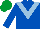 ROYAL BLUE, light blue chevron, emerald green cap
