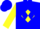Blue, yellow diamond, blue diamonds on yellow sleeves, blue cap