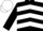 Black, white chevrons, white cap